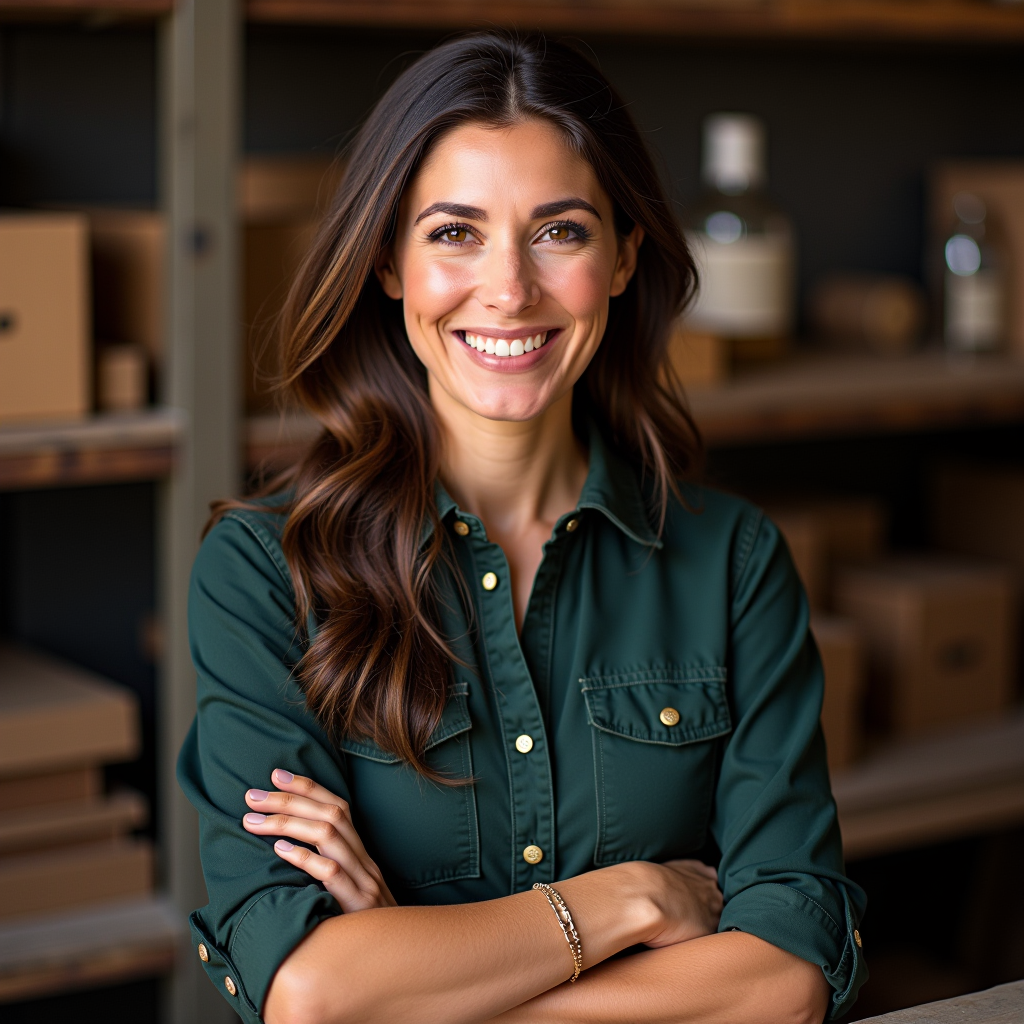 Giulia Bianchi, responsabile qualità e produzione di Italora, ritratto professionale in laboratorio artigianale